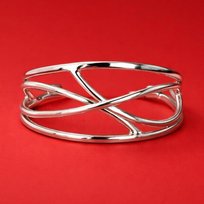 Cuff Bracelet For Women – Modern Open Bangle, Minimalist Statement Jewelry, Asymmetric Wristlet