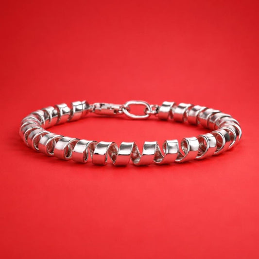 Bracelet for Men and Women: Spiral Cuff, Modern Minimalist Jewelry, Adjustable Statement Bracelet, Artisan Silver Gift