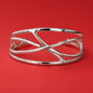 Cuff Bracelet For Women: Crisscross Wristlet, Adjustable Statement Jewelry, Gold Plated or Silver AG 950