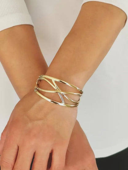 Cuff Bracelet For Women – Modern Open Bangle, Minimalist Statement Jewelry, Asymmetric Wristlet