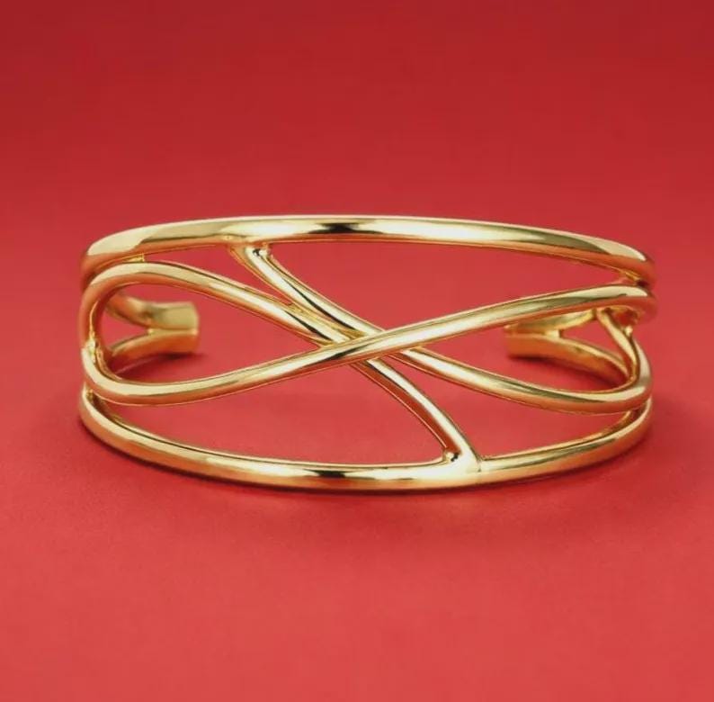 Cuff Bracelet For Women – Modern Open Bangle, Minimalist Statement Jewelry, Asymmetric Wristlet