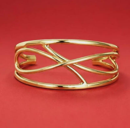 Cuff Bracelet For Women – Modern Open Bangle, Minimalist Statement Jewelry, Asymmetric Wristlet