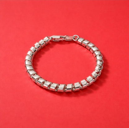 Bracelet for Men and Women: Spiral Cuff, Modern Minimalist Jewelry, Adjustable Statement Bracelet, Artisan Silver Gift