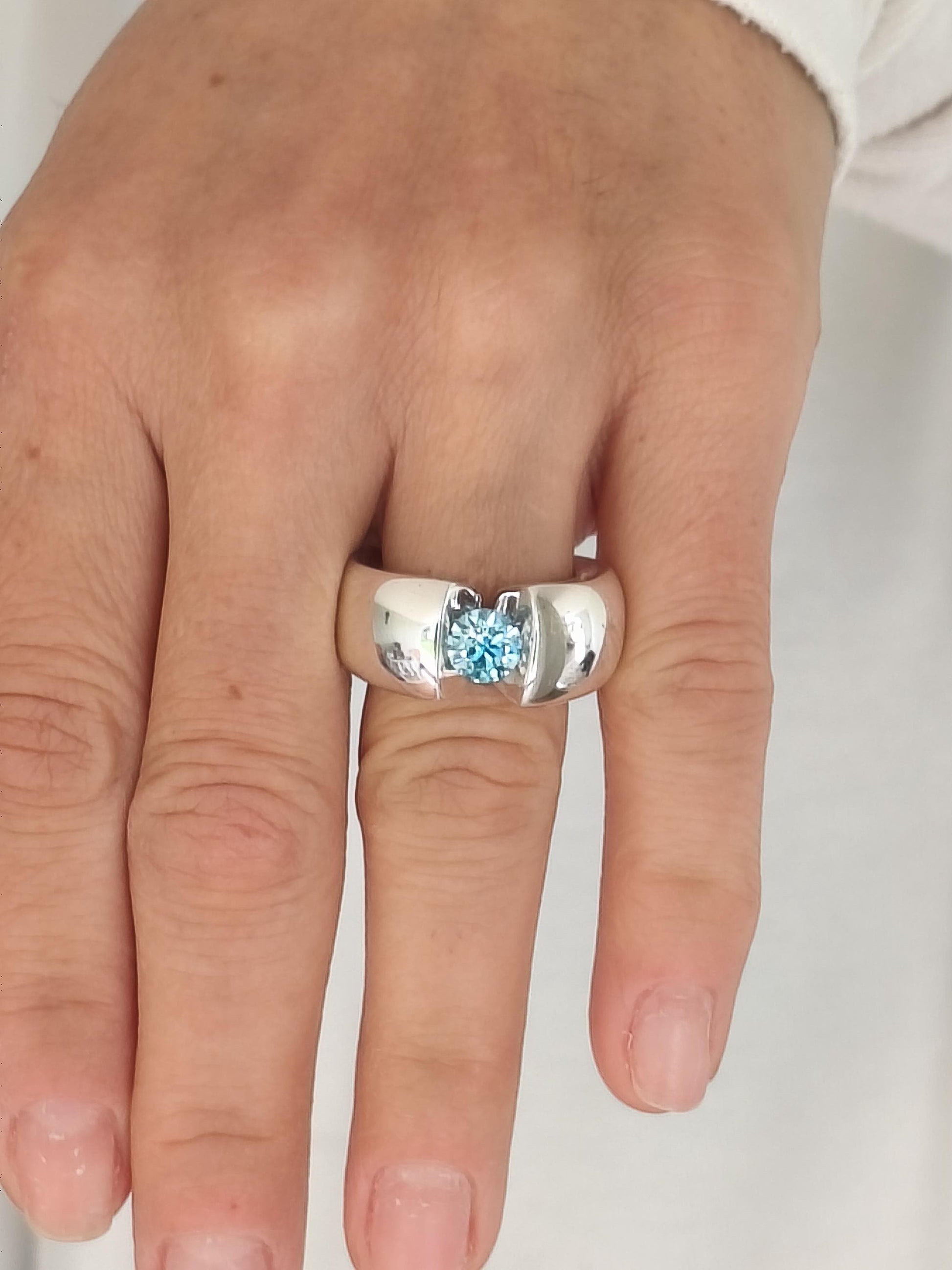 Promise Ring Pink Moissanite: Statement Ring for Women, Moissanite Solitaire, Tension Setting Engagement jewelry