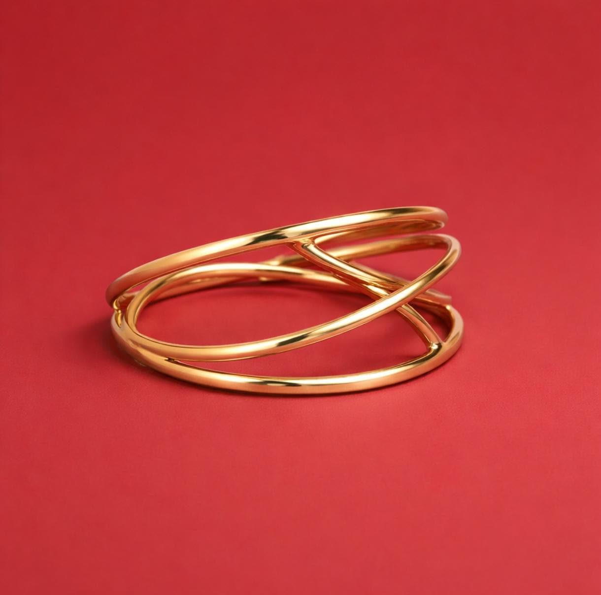 Cuff Bracelet For Women: Crisscross Wristlet, Adjustable Statement Jewelry, Gold Plated or Silver AG 950