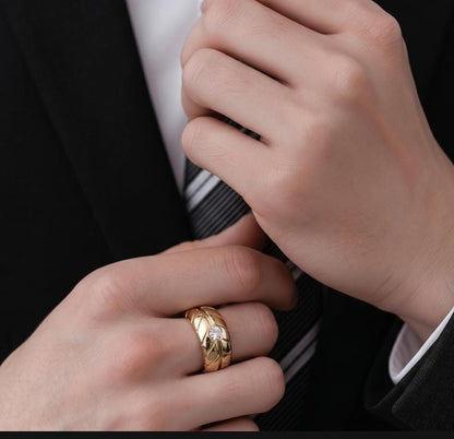 Wedding band: Chunky Tire Ring, Gold Plated, Minimalist Statement Jewelry