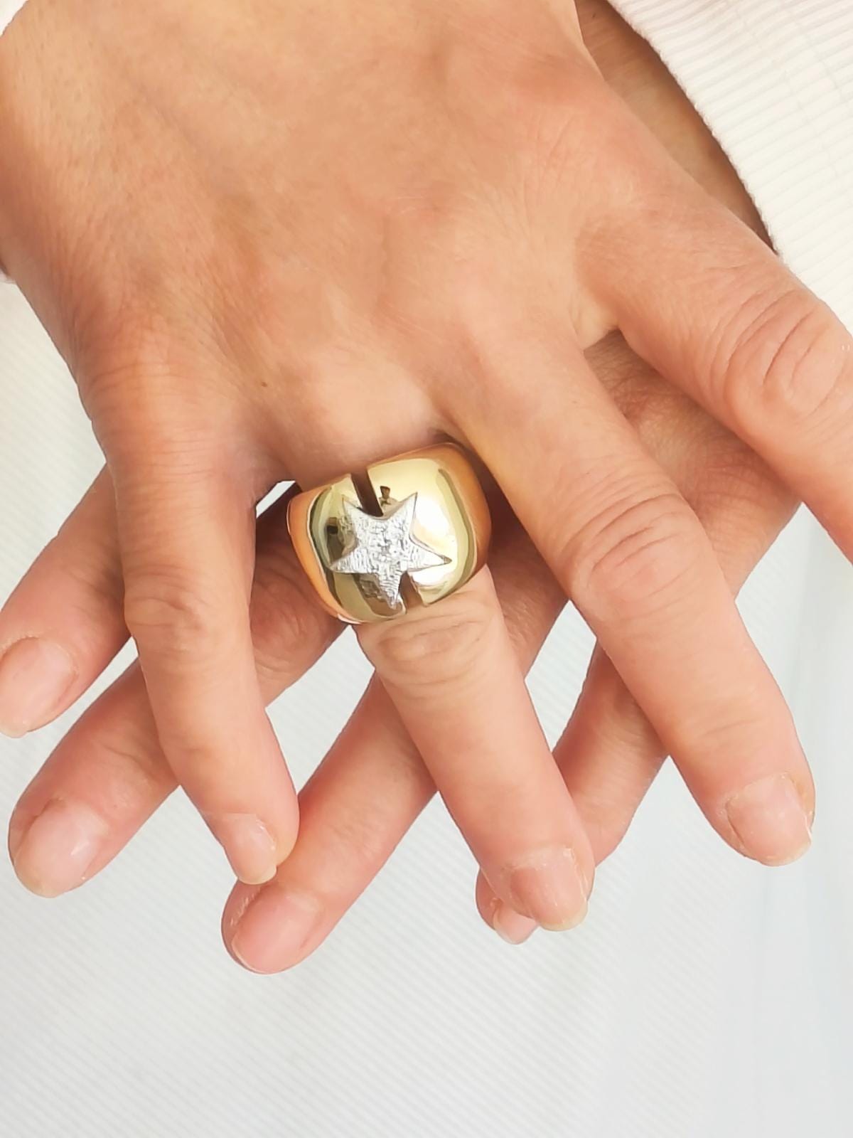 Star ring: Statement Ring, Modern Minimalist Wide Band Jewelry, Stardust