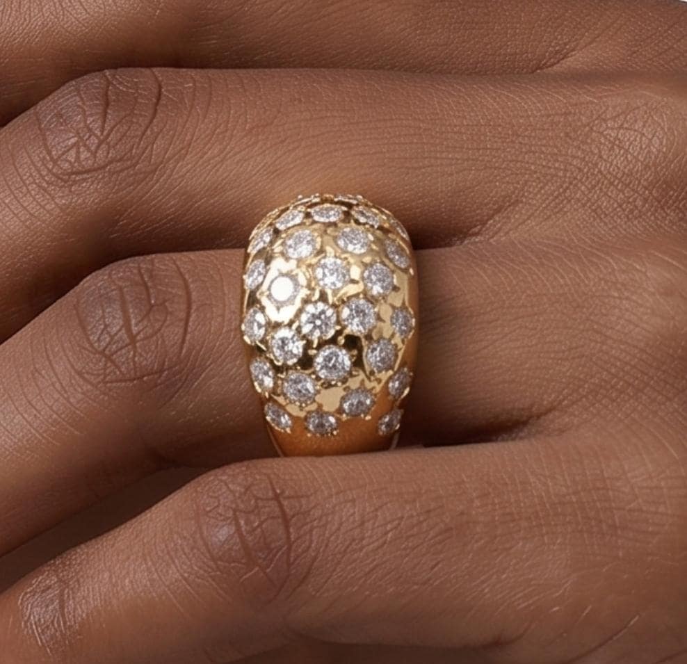 Large statement ring: Multiple gemstones Band, Wide Rings for Women, Heavy Jewelry