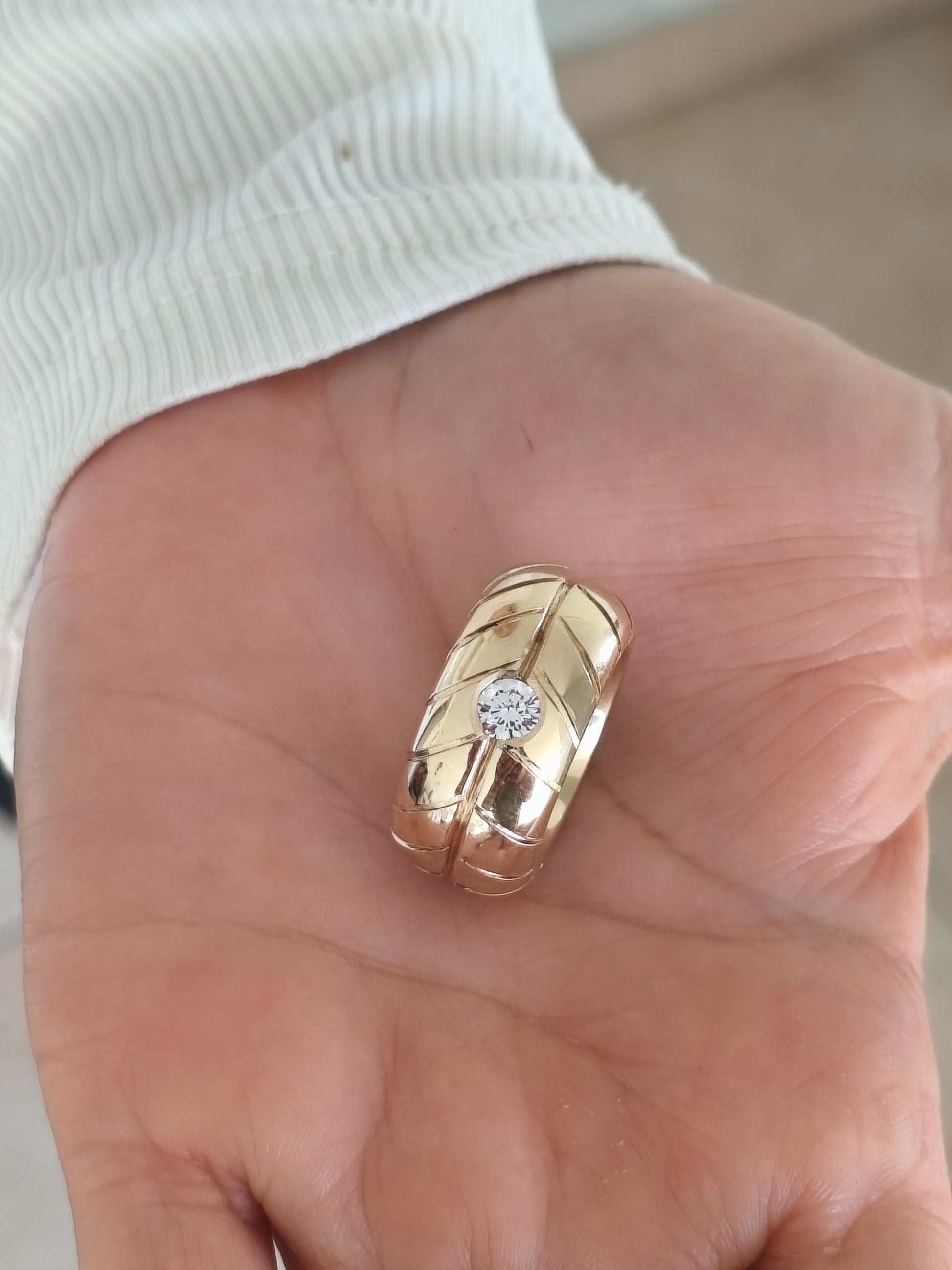 Wedding band: Chunky Tire Ring, Gold Plated, Minimalist Statement Jewelry