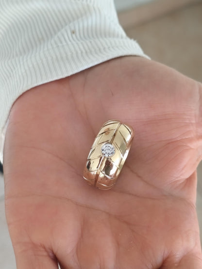 Wedding band: Chunky Tire Ring, Gold Plated, Minimalist Statement Jewelry