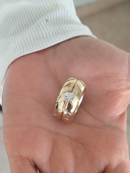 Wedding band: Chunky Tire Ring, Gold Plated Minimalist Statement Jewelry