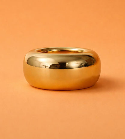 Doughnut Ring: Donut Band Gold Plated, Minimalist Statement Jewelry