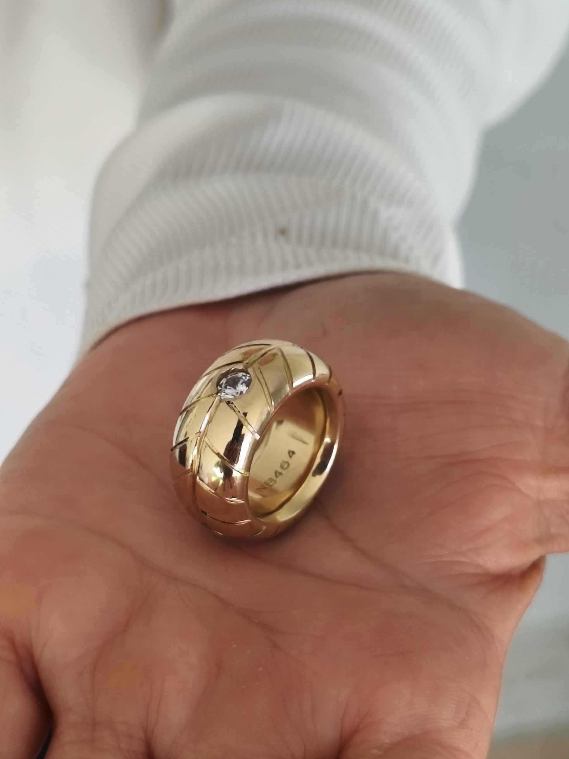 Wedding band: Chunky Tire Ring, Gold Plated, Minimalist Statement Jewelry