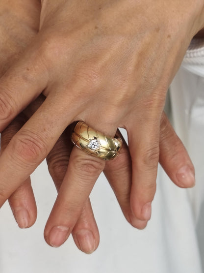 Wedding band: Chunky Tire Ring, Gold Plated, Minimalist Statement Jewelry