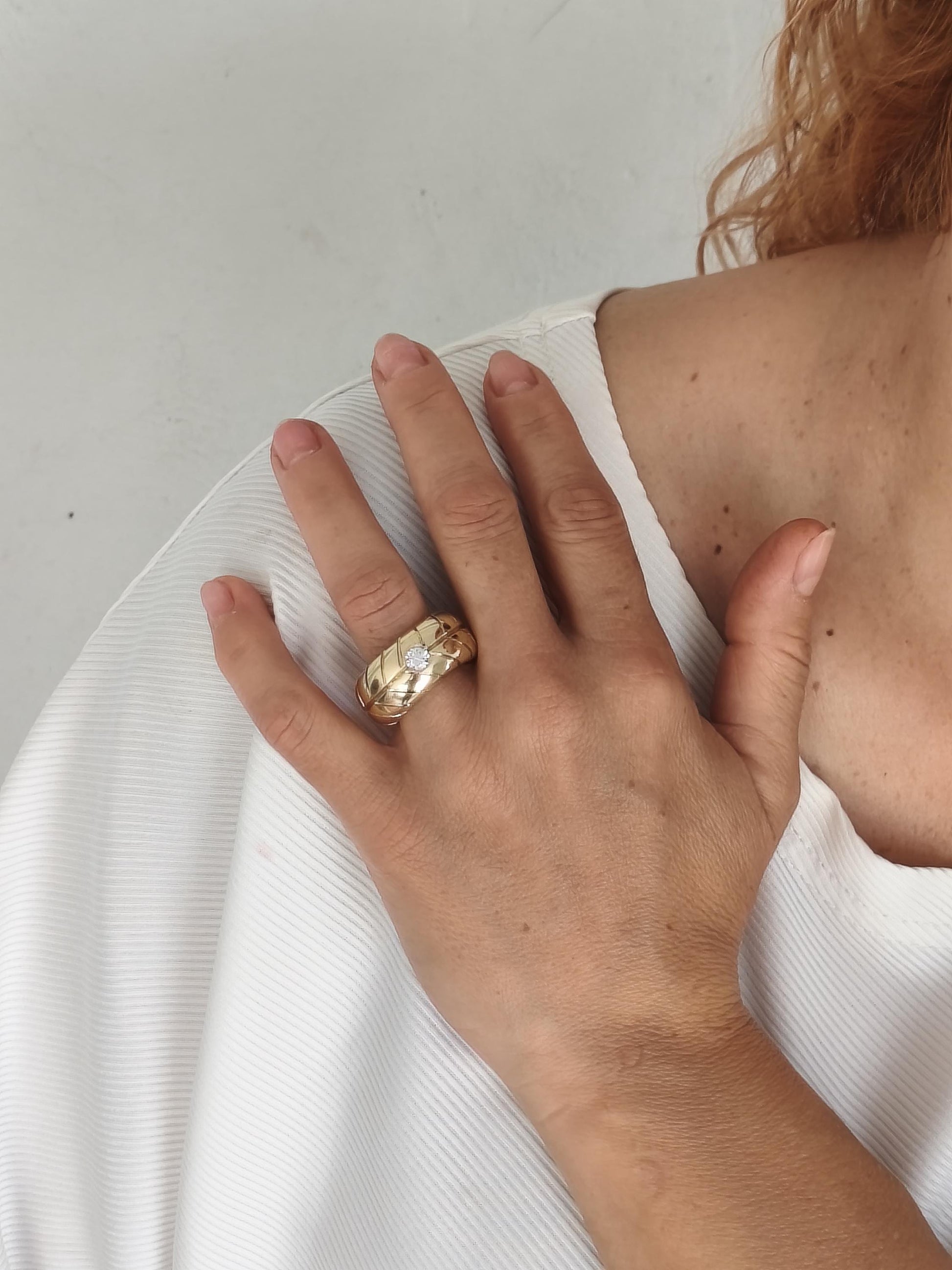 Wedding band: Chunky Tire Ring, Gold Plated, Minimalist Statement Jewelry