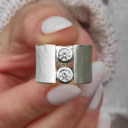 Wide Band Ring: Statement Jewelry For Women, Silver AG950