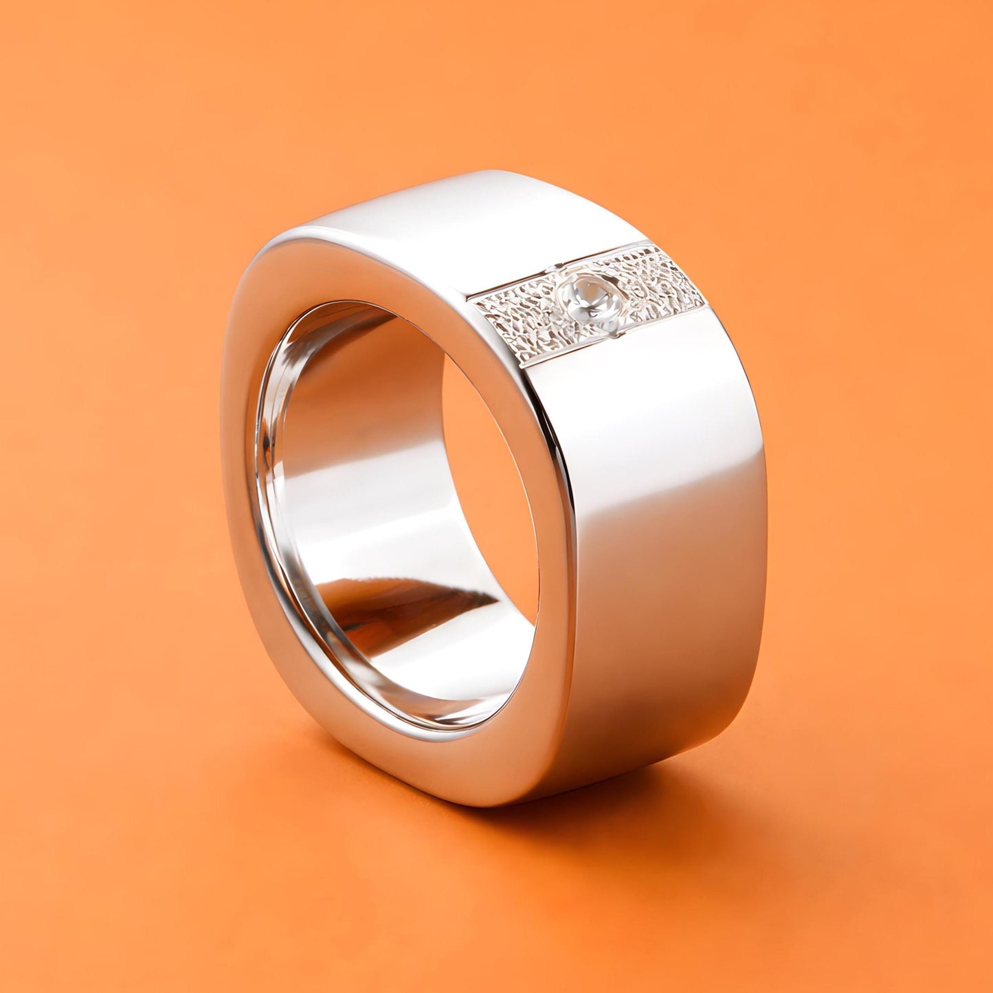 Square Wedding Band Silver: Chunky Ring For Men And Women
