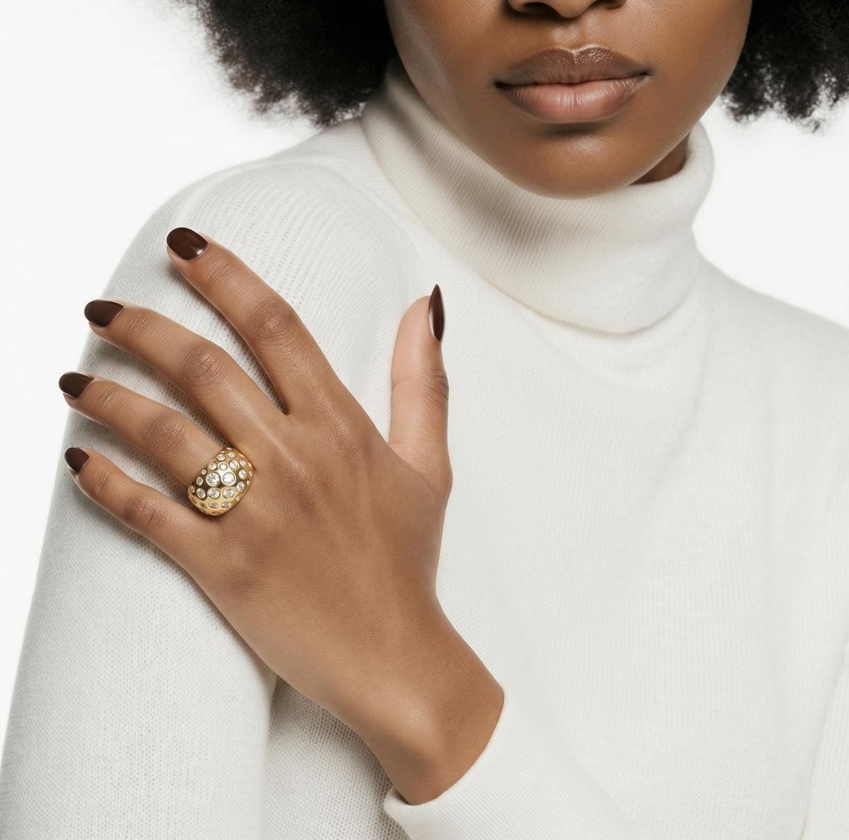 Multiple Gemstone Ring: Wide Dome Ring, Statement jewelry Elisa Kuno Design