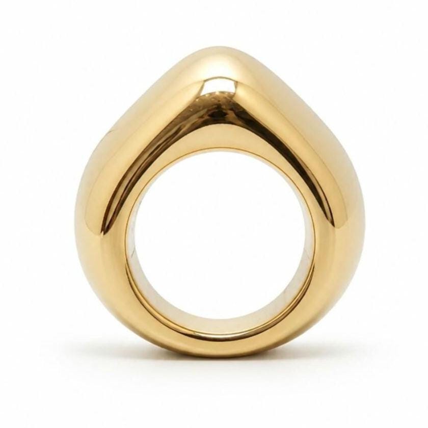 Statement Ring For Women: Chunky Conical Design by Elisa Kuno, Gold Plated
