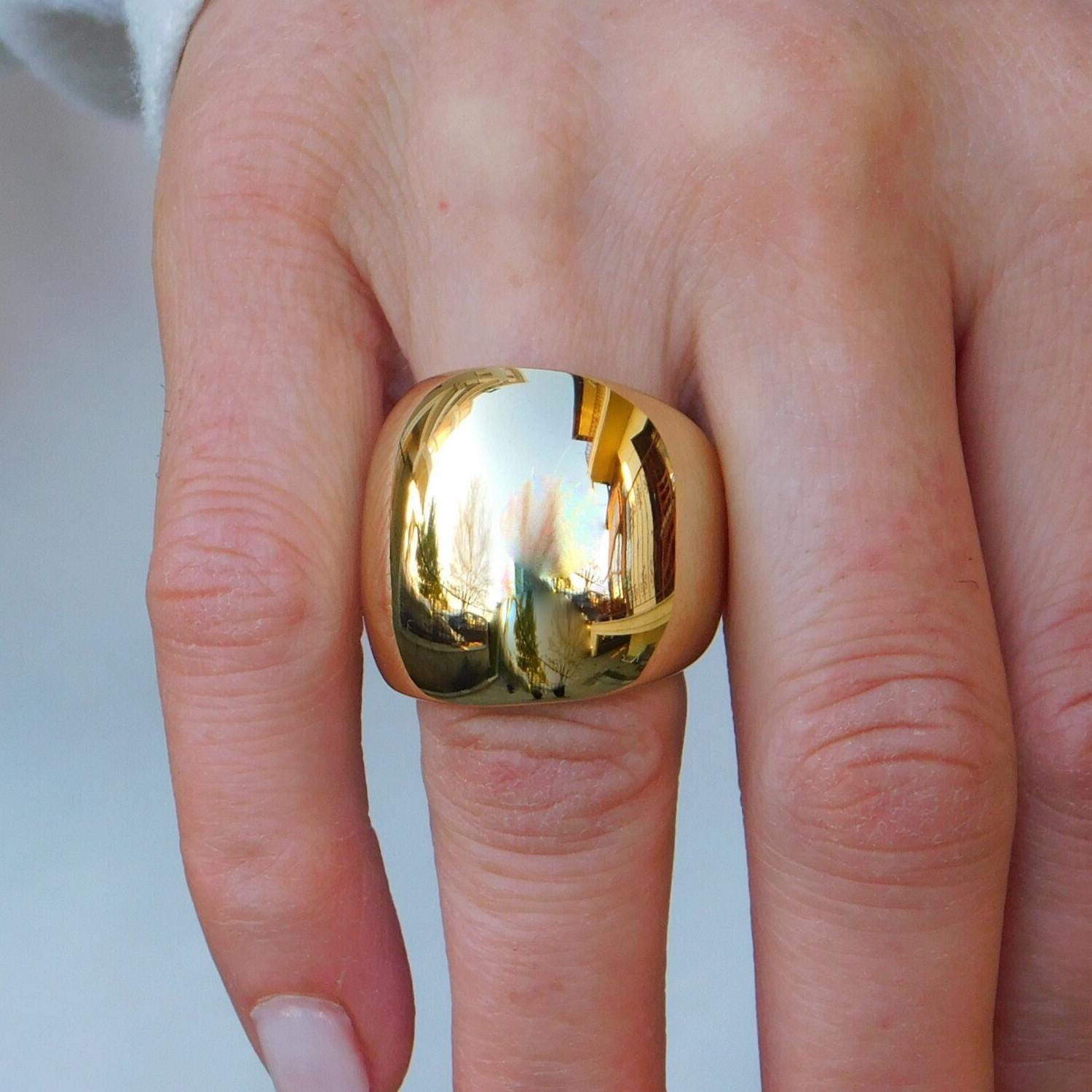 Chunky Dome Ring: 24mm Wide Minimalist Band