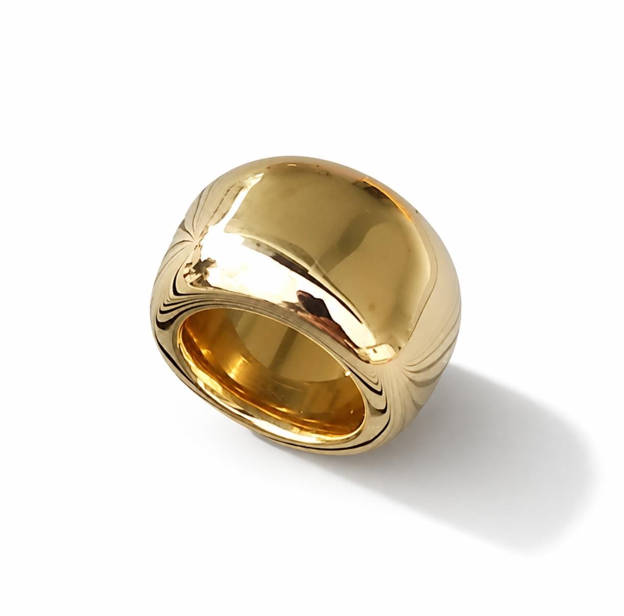 Chunky Gold Band Ring: Minimalist Statement Jewelry, Handmade by Elisa Kuno, Gold Alternative