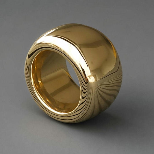 Chunky Gold Band Ring: Minimalist Statement Jewelry, Handmade by Elisa Kuno, Gold Alternative