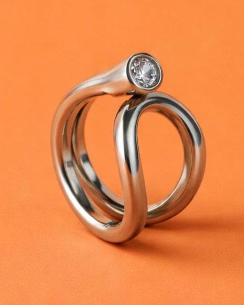 Engagement Moissanite Ring: Palladium Coated Silver, Statement Ring For Women
