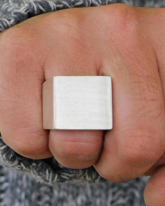 Signet Ring For Men: Heavy Weight Ring, Silver AG 950