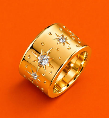 Stardust Band Ring: Chunky Silver AG950 Wedding Band