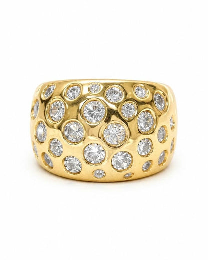 Multiple Gemstone Ring: Wide Dome Ring, Statement jewelry Elisa Kuno Design