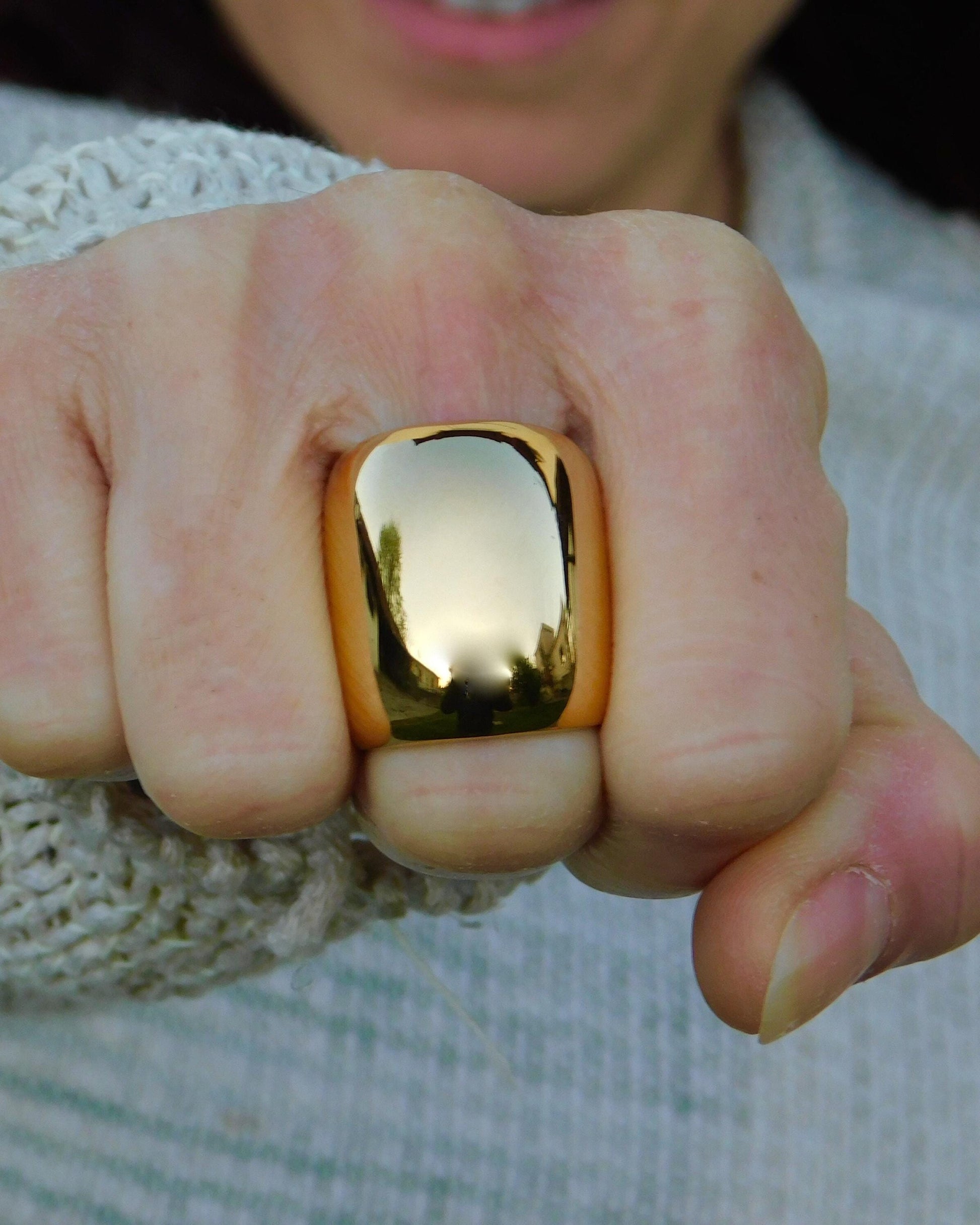 Gold Dome Statement Ring: Oversized Cocktail Ring