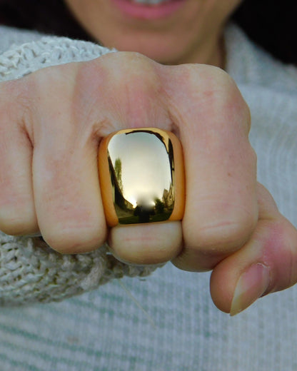 Gold Dome Statement Ring: Oversized Cocktail Ring
