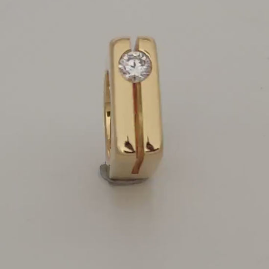 Moissanite Gold Engagement Ring: Double Band Statement Jewelry