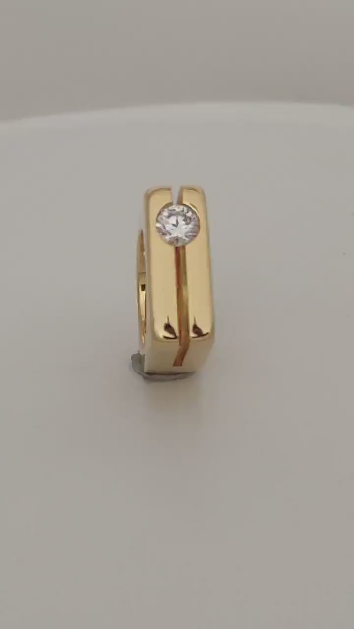Moissanite Gold Engagement Ring: Double Band Statement Jewelry